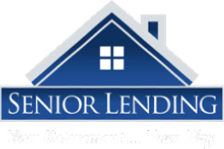 a blue and white logo for senior lending