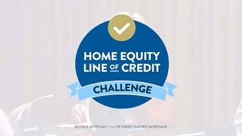 a blue circle with the words "home equity line of credit challenge" on it